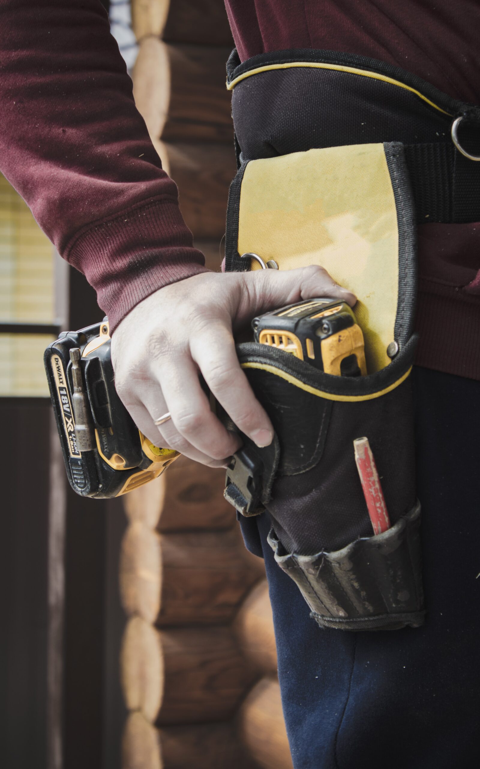 Electrician with drill